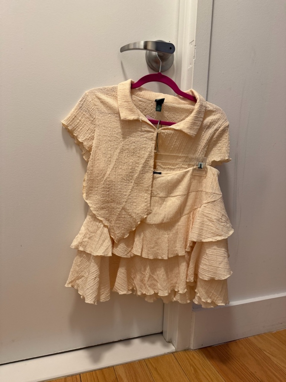 Cream Skirt and Top Matching Set